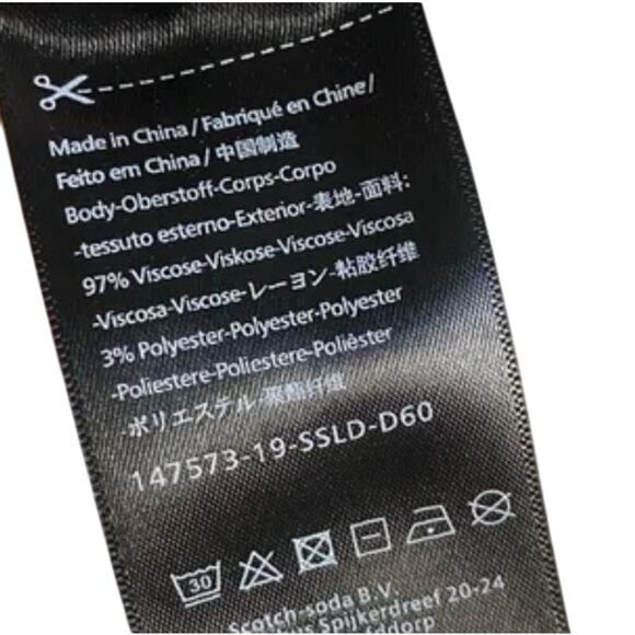 Scotch & Soda Varsity V-Neck Sweater M Black Cream Navy Sparkle Detail $148 - Picture 5 of 6